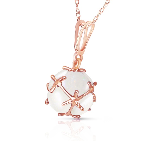 Galaxy Gold Products Jewelry - 14K. SOLID GOLD NECKLACE WITH NATURAL OPALS